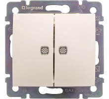 Механизм переключателя на 2 направления 2-кл. СП Valena 10А IP31 250В с подсветкой бел. Leg 774212