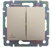 Механизм переключателя на 2 направления 2-кл. СП Valena 10А IP44 250В сл. кость Leg 774198