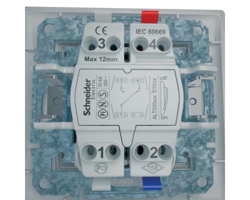 Механизм переключателя проходного 1-кл. СП Sedna 10А IP20 (сх. 6) 250В алюм. SchE SDN0400160