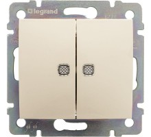 Механизм переключателя проходного на 2 направления 1-кл. СП Valena 16А IP31 250В с зел. подсветкой сл. кость Leg 774103