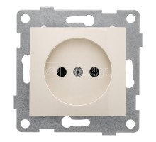 Механизм розетки 1-м СП Bravo 16А 250В защит. шторки без заземл. беж. GUSI С10Р2-003