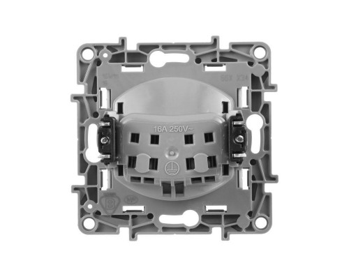 Механизм розетки 1-м СП Etika 2К 16А защ. шторки без заземл. винт. зажимы сл. кость Leg 672334