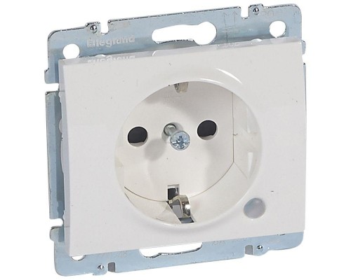 Механизм розетки 1-м СП Galea Life с индик. защ. шторки нем. станд. с заземл. бел. Leg 771048