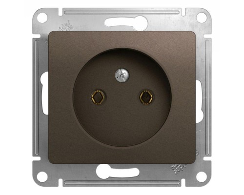 Механизм розетки 1-м СП Glossa 16А IP20 без заземл. шоколад SchE GSL000841