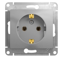 Механизм розетки 1-м СП Glossa 16А с заземл. алюм. SchE GSL000343