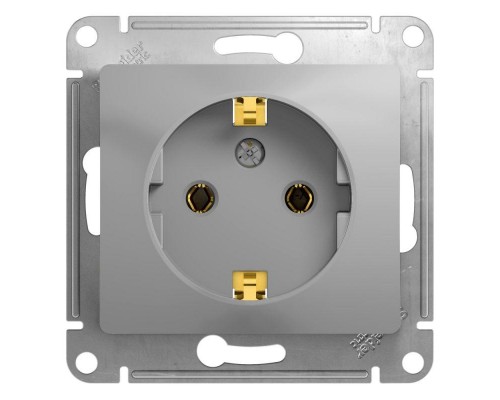 Механизм розетки 1-м СП Glossa 16А с заземл. алюм. SchE GSL000343