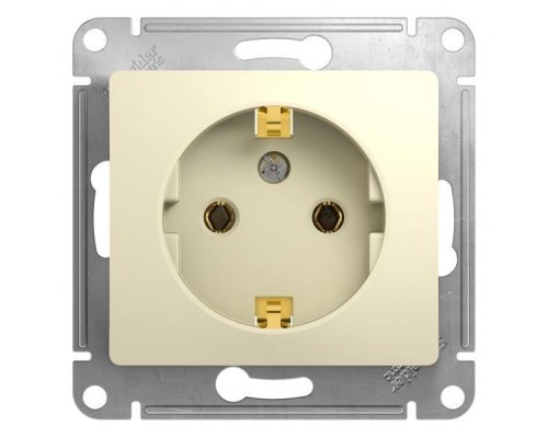 Механизм розетки 1-м СП Glossa 16А с заземл. беж. SchE GSL000243
