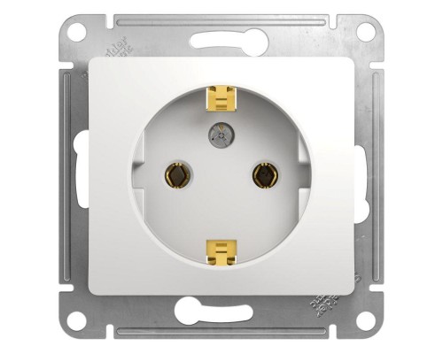 Механизм розетки 1-м СП Glossa 16А с заземл. бел. SchE GSL000143
