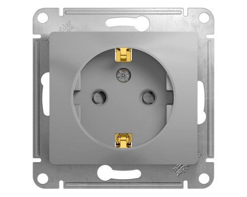 Механизм розетки 1-м СП Glossa 16А защ. шторки с заземл. алюм. SchE GSL000345