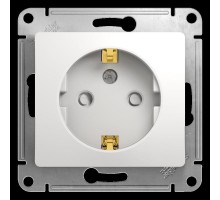 Механизм розетки 1-м СП Glossa 16А защ. шторки с заземл. бел. SchE GSL000145