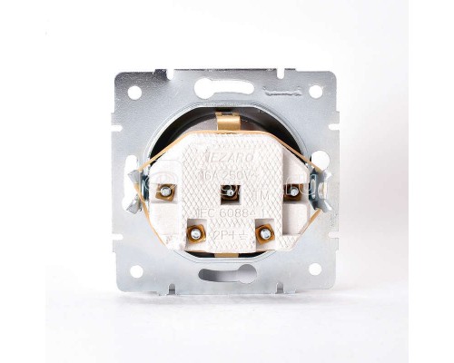 Механизм розетки 1-м СП KARINA защ. шторки с заземл. керам. черн. бархат LEZARD 707-4288-124