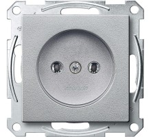 Механизм розетки 1-м СП Merten 16А IP20 без заземл. алюм. SchE MTN2001-0460