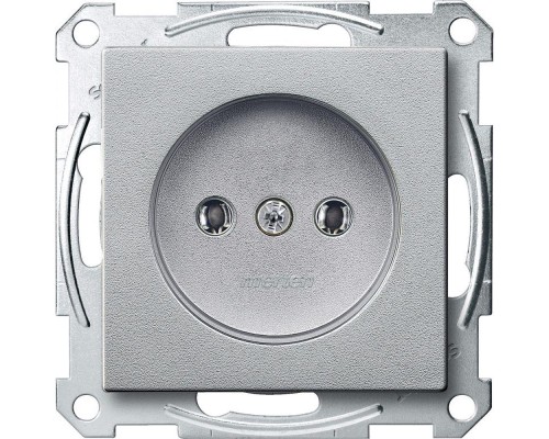 Механизм розетки 1-м СП Merten 16А IP20 без заземл. алюм. SchE MTN2001-0460
