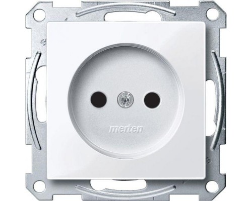 Механизм розетки 1-м СП Merten 16А IP20 защ. шторки без заземл. активно бел. SchE MTN2000-0325