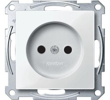 Механизм розетки 1-м СП Merten 16А IP20 защ. шторки без заземл. полярно-бел. SchE MTN2000-0319