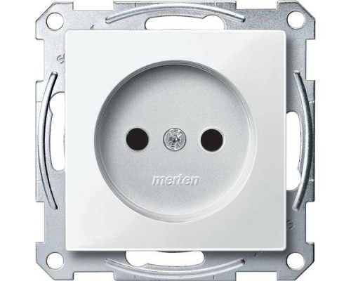 Механизм розетки 1-м СП Merten 16А IP20 защ. шторки без заземл. полярно-бел. SchE MTN2000-0319