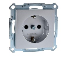 Механизм розетки 1-м СП Merten защ. шторки с заземл. алюм. SchE MTN2400-0460