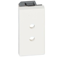 Механизм розетки 1-м СП Mosaic New 1мод. 2К антибакт. 3А IP41 с автомат. клемм. без заземл. бел. Leg 077150
