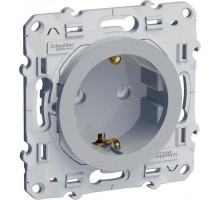 Механизм розетки 1-м СП Odace защ. шторки с заземл. алюм. SchE S53R037