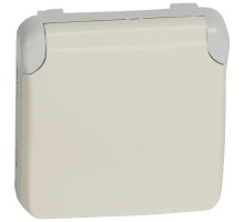 Механизм розетки 1-м СП Plexo с защ. крышкой с заземл. IP55 бел. Leg 069639