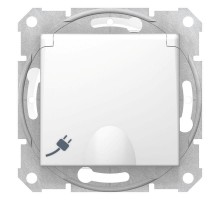 Механизм розетки 1-м СП Sedna 16А IP44 с защ. крышкой защ. шторки с заземл. быстрозажим. контакты бел. SchE SDN3100521