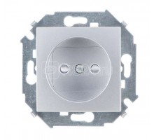 Механизм розетки 1-м СП Simon15 16А IP20 без заземл. алюм. Simon 1591431-033