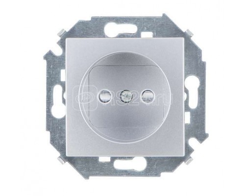 Механизм розетки 1-м СП Simon15 16А IP20 без заземл. алюм. Simon 1591431-033