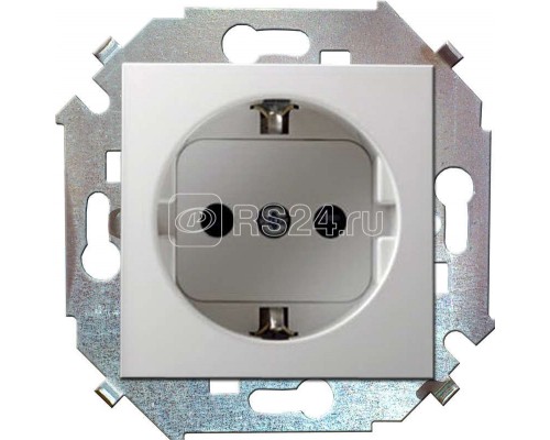 Механизм розетки 1-м СП Simon15 защ. шторки с заземл. бел. Simon 1591443-030