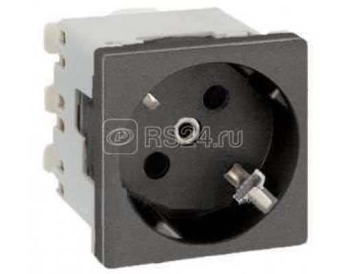 Механизм розетки 1-м СП Simon Connect K45 2мод. с заземл. графит Simon K01-14