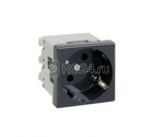 Механизм розетки 1-м СП Simon Connect K45 2мод. с заземл. графит Simon K11-14