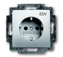 Механизм розетки 1-м защ. шторки с заземл. марки EDV pur/сталь ABB 2CKA002013A5277