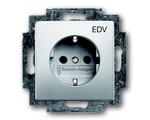 Механизм розетки 1-м защ. шторки с заземл. марки EDV pur/сталь ABB 2CKA002013A5277