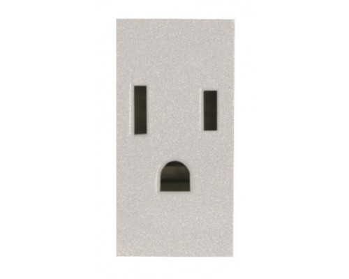 Механизм розетки 1мод. Zenit 15А 127В 2P+E US стандарта с заземл. серебр. ABB 2CLA212800N1301