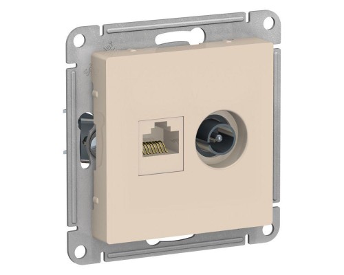 Механизм розетки 2-м ATLAS DESIGN комп. RJ45 кат.5E+TV беж. SchE ATN000289