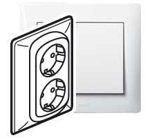 Механизм розетки 2-м СП Galea Life 2х2К+З бел. Leg 771030