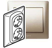 Механизм розетки 2-м СП Galea Life 2х2К+З титан Leg 771430