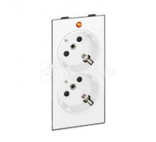 Механизм розетки 2-м СП Simon Connect (1-S мод) с заземл. бел. Simon S1-9