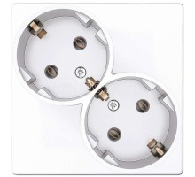 Механизм розетки 2х2К+З Schuko без защ. шторок Simon24 бел. 2450459-030