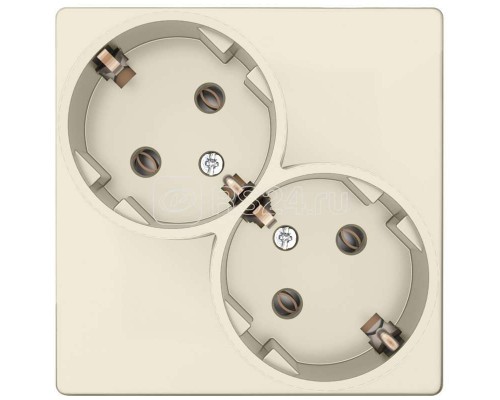 Механизм розетки 2х2К+З Schuko без защ. шторок Simon24 сл. кость 2450459-031