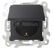 Механизм розетки 2К+З IP44 Push&Go Simon24 графит 2420448-038