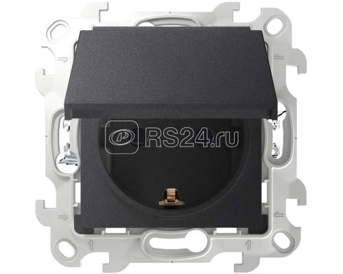 Механизм розетки 2К+З IP44 Push&Go Simon24 графит 2420448-038