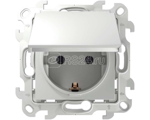 Механизм розетки 2К+З Schuko IP44 Simon24 бел. 2450448-030