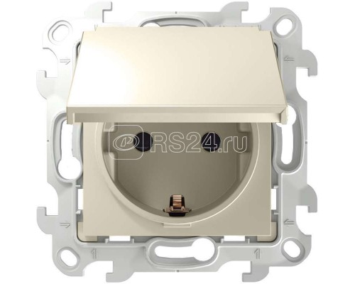 Механизм розетки 2К+З Schuko IP44 Simon24 сл. кость 2450448-031