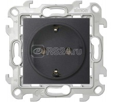Механизм розетки 2К+З Schuko без защ. шторок Simon24 графит 2450434-038