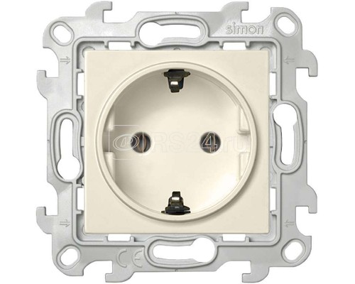 Механизм розетки 2К+З Schuko без защ. шторок Simon24 сл. кость 2450434-031