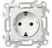 Механизм розетки 2К+З Schuko с защ. шторками Simon24 бел. 2450432-030