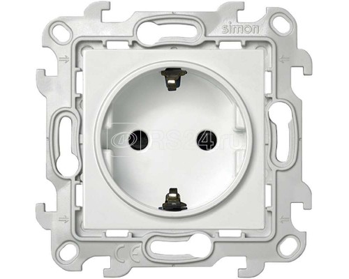 Механизм розетки 2К+З Schuko с защ. шторками Simon24 бел. 2450432-030