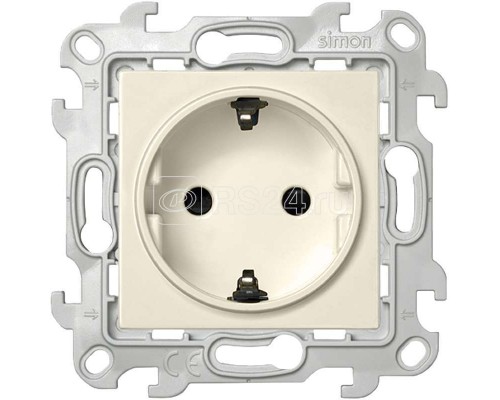 Механизм розетки 2К+З Schuko с защ. шторками Simon24 сл. кость 2450432-031