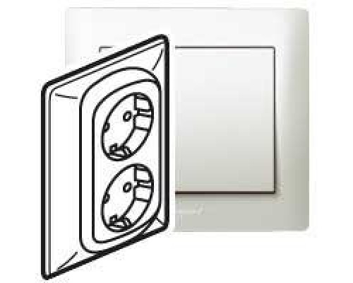 Механизм розетки Galea Life 2х2К+З авт. с защ. шторками перламутр Leg 771533