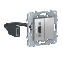 Механизм розетки HDMI UNICA NEW алюм. SchE NU543030